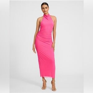 NWT Express Mesh Halter Low Back Maxi Sheath Dress
